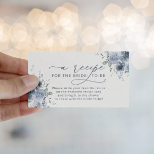 Carte D'accompagnement Enc de demande de recette de Baby Shower Bleu Pous