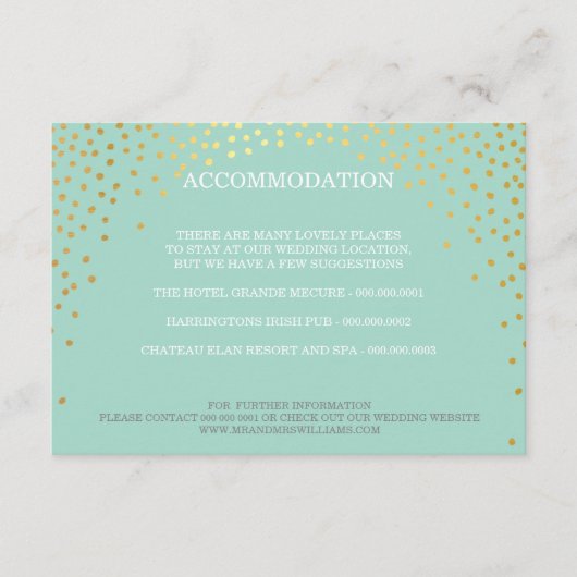 Carte D'accompagnement ENCADREMENT chic rustique mini confettis dorés men (Devant)