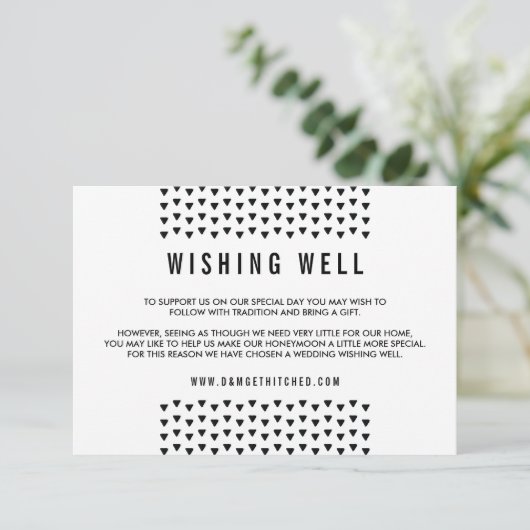 Carte D'accompagnement ENCADREMENT SIMPLE triangle moderne motif noir (Debout devant)