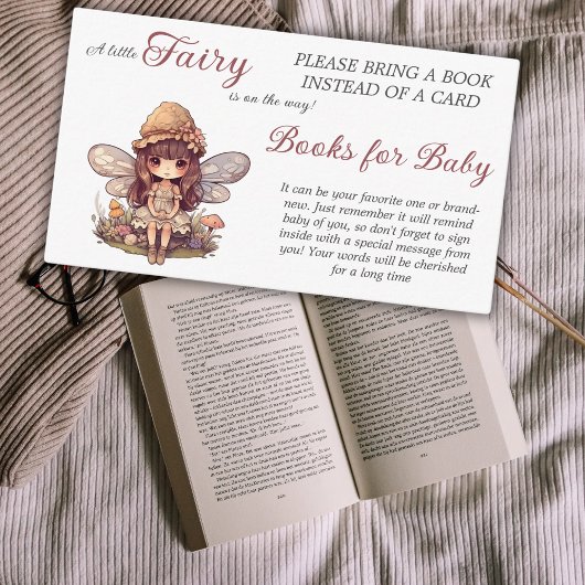 Carte D'accompagnement Enchant Fairy Musrooms Books for Baby shower Game