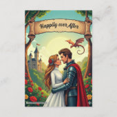 Carte D'accompagnement Enchanted Forest Castle Woodland Fairytale Wedding (Dos)