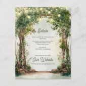 Carte D'accompagnement Enchanted Garden String Lights Wedding Details (Devant)