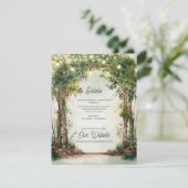 Carte D'accompagnement Enchanted Garden String Lights Wedding Details (Debout devant)