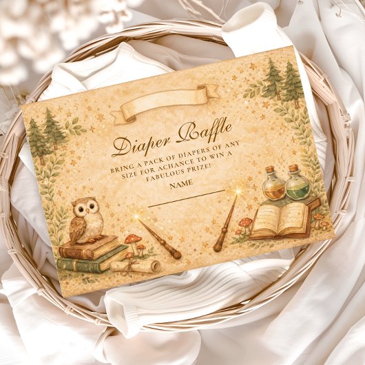 Carte D'accompagnement Enchanted Storybook Wizard Diapper Raffle