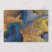 Carte D'accompagnement Enchanter la réception de mariage en or bleu Abstr (Dos)