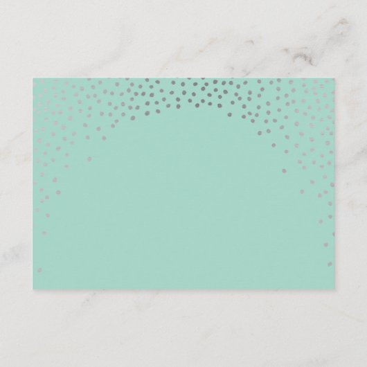 Carte D'accompagnement ENCLOS chic rustique mini confetti menthe argent (Dos)
