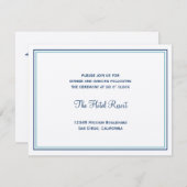 Carte D'accompagnement Enclos de réception de mariage coquille bleue (Devant / Derrière)