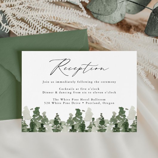 Carte D'accompagnement Enclos de réception de mariage Rustique Forêt de P
