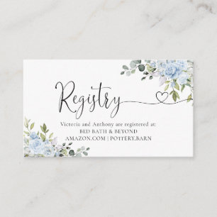 Carte D'accompagnement Enclos de registre en eucalyptus floral bleu pouss