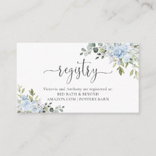 Carte D'accompagnement Enclos de registre en eucalyptus floral bleu pouss
