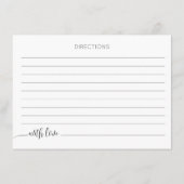 Carte D'accompagnement Enclosure Card Bridal Shower Recipe. (Dos)