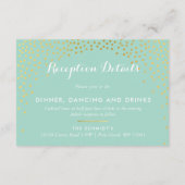 Carte D'accompagnement ENCLOSURE chic rustique mini confettis or menthe (Dos)