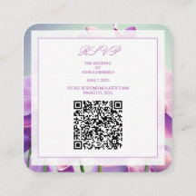Enclosure de code QR de mariage floral aux orchidé