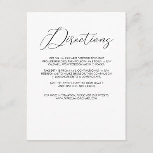 Carte D'accompagnement Enclosure de directions de mariage en écriture mod