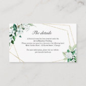 Carte D'accompagnement Enclosure de mariage de verdure florale géométriqu (Devant)