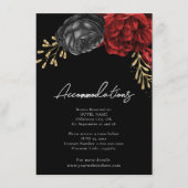 Carte D'accompagnement Enclosure de mariage floral rouge gothique (Devant)