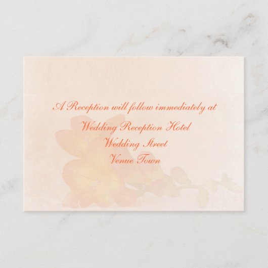 Carte D'accompagnement Enclosure de mariage subtile de fleur de freesia p (Devant)