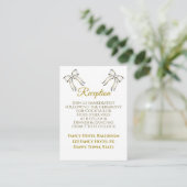 Carte D'accompagnement Enclosure de réception de mariage avec ruban blanc (Debout devant)