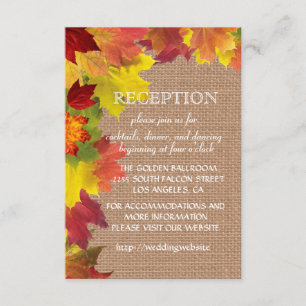 Carte D'accompagnement Enclosure de réception de mariage en toile de jute