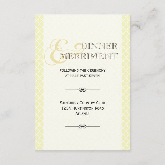 Carte D'accompagnement Enclosure de réception esperluette grise jaune mar (Devant)