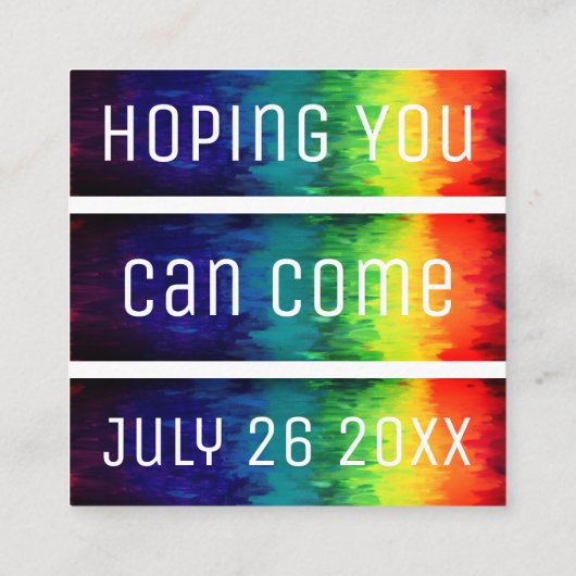 Carte D'accompagnement Enclosure RSVP Abstrait Moderne Arc-en-ciel vibran (Dos)