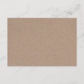 Carte D'accompagnement encre blanche sur mariage de carton kraft (Dos)