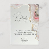 Carte D'accompagnement Encre fluide d'agate rose élégante (Devant)