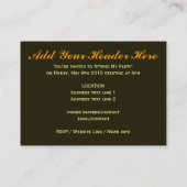 Carte D'accompagnement Énergétique Orange Mini Art Anniversaire Invitatio (Dos)