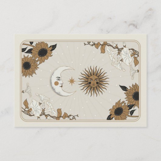 Carte D'accompagnement Enregistrer la date Photo Tarot Sun Moon Aligné Ma (Dos)