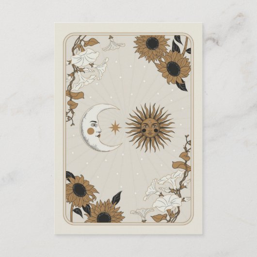 Carte D'accompagnement Enregistrer la date Tarot Sun Moon Aligné Mariage (Dos)