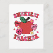 Carte D'accompagnement Enseignant le plus doux Valentines Coeurs de jour (Devant)