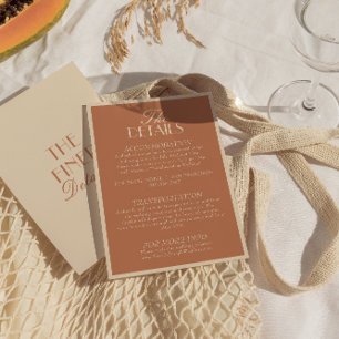 Carte D'accompagnement Ensoleillé Bronzage Beige Détails de Mariage Bohèm