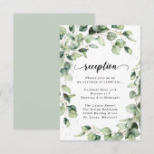 Carte D'accompagnement Enveloppe de réception aquarelle Eucalyptus Gold C (Devant / Derrière)