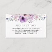 CARTE D'ACCOMPAGNEMENT ENVELOPPE FLEURALE A L'AQUARELLE LILAS LAVANDE VIO (Devant)