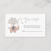 Carte D'accompagnement Éphant rose mignon Raffle de couche de la fille (Devant)