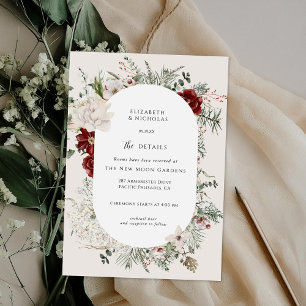 Carte D'accompagnement Épinette et dentelle Détails sur le Mariage Flor