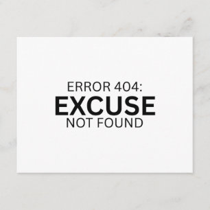 Carte D'accompagnement Erreur 404 Excuse Non Trouvée Minimaliste Machine 