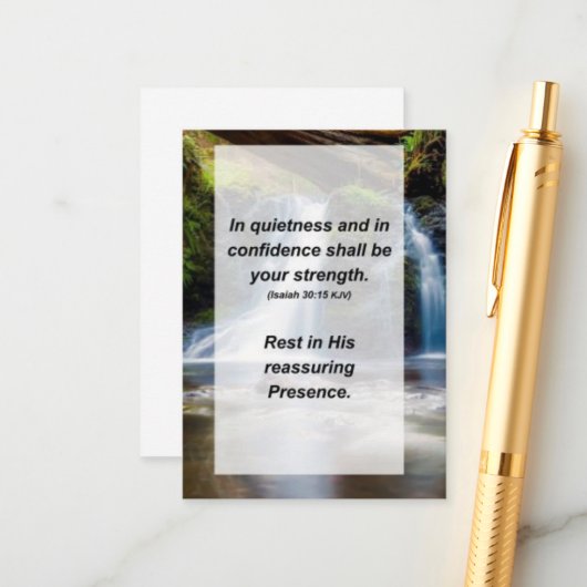Carte D'accompagnement Ésaïe 30:15 Dans le calme et la confiance seront (Devant/Arrière en situation)