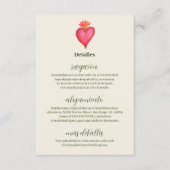 Carte D'accompagnement Espagnol, Coeur rouge & Fleur Mariage mexicain (Devant)
