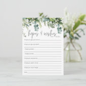 Carte D'accompagnement Espoirs et souhaits pour Baby shower bébé Insertio (Debout devant)