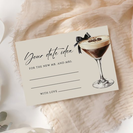 Carte D'accompagnement Espresso Martini Bridal Shower Date Idea