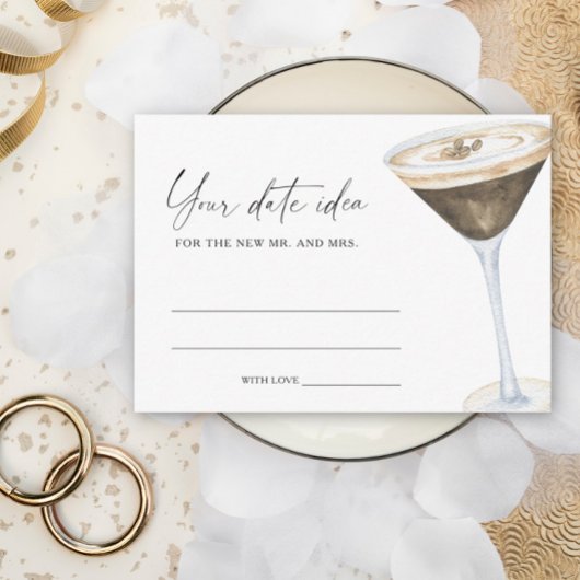 Carte D'accompagnement Espresso Martini douche nuptiale Idées Date pot