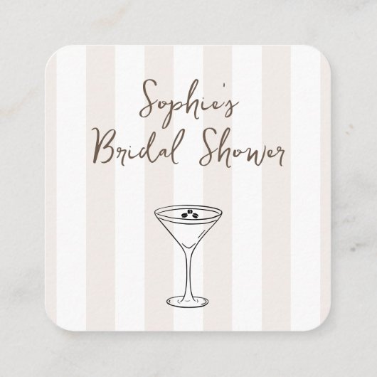 Carte D'accompagnement Espresso Martini Fête des mariées QR Code RSVP (Dos)