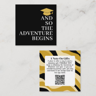 Carte D'accompagnement Et Donc Aventure Attend Moderne - Grad Cadeau QR C