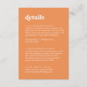 Carte D'accompagnement Été rétro | Détails du Mariage orange (Devant)