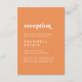 Carte D'accompagnement Été rétro | Réception de mariage orange (Devant)