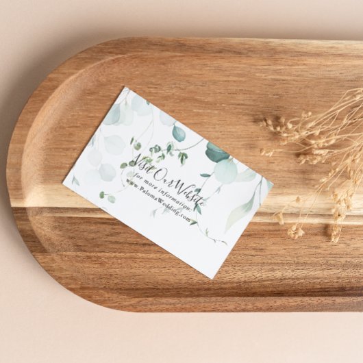 Carte D'accompagnement Été Vert Eucalyptus Foliage Site Mariage