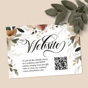 Carte D'accompagnement Ethereal Elegance Floral Mariage Website QR Code