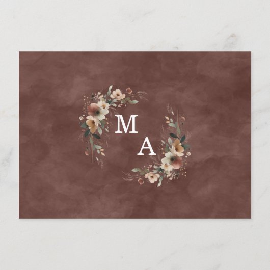 Carte D'accompagnement Ethereal Elegance Rustic Garnet Wedding Réception (Dos)