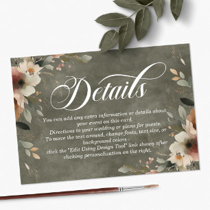 Carte D'accompagnement Ethereal Elegance Sage Whisper Détails du Mariage
